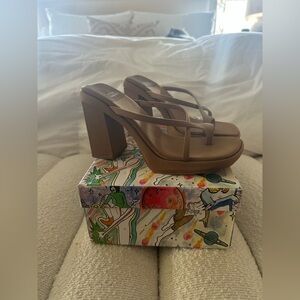 Jeffrey Campbell bamboo natural neoprene sandals size 7.5